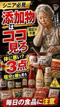 【体に悪い？】シニアが気をつけたい食品添加物3つのポイント #雑学 #無添加#健康#シニア