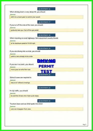 North Carolina DMV Permit Test 2026 | 50 Practice Questions and Answers for Your License Exam