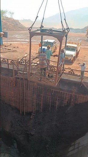 After maintenance of 1600 tph cone crusher hopper, trolley with team trying to shift on ground
