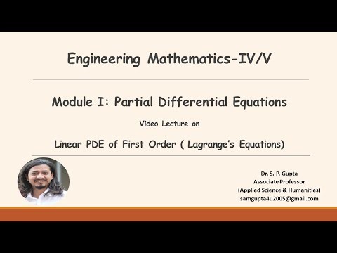 B.TECH | LAGRANGE'S EQUATION METHOD FOR LPDE | PARTIAL DIFFERENTIAL EQUATION | ENGG. MATHEMATICS-IV