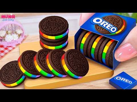 💙Best Rainbow Oreo Cake Recipe💙ASMR Miniature Amazing Oreo Cake Decorating | Mina Sweet Baking