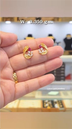 1 gram gold earrings tops designs for daily use #shorts #viralshorts #gold #earrings #topsdesigns