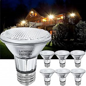 PAR20 Flood 39W 120V 480 Lumens Flood Light Bulbs, 6 Pcs PAR20 Range Hood Light Bulb with Dimmable E26 Base, Dimmable 2800K Warm White, Long Lasting for Indoor Spotlight, Range Hood, Recessed