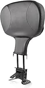 Rider Backrest for Harley Touring 2009-2023, Adjustable Motorcycle Driver Backrest Pad with Mounting Kit for Street Glide CVO Road Glide Electra Glide Trike Models Onepiece Slotted Seat
