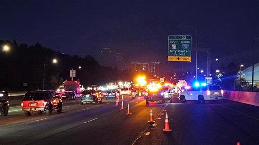 I-5 southbound traffic in Tacoma snarled early Tuesday morning after tanker truck collision