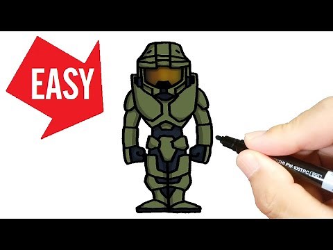 How to draw Fortnite skins【MASTER CHIEF】Easy & Cute drawing｜Jolly Art NEGI