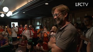 BOSS. ❤️ Jürgen Klopp surprises Jamie Webster in Michigan... ...then sings 'Allez Allez Allez' with the supporters! 🙌 Courtesy - LFCTV | Liverbird On My Crest