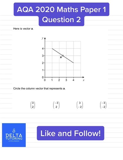GCSE Maths Paper 1 Question 2: Vector Explained