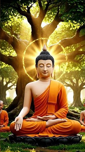 Morning Sunlight Under the Bodhi Tree—Buddha Meditates with Disciples | #buddha #bodhitree #shorts