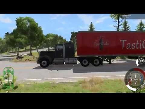 How to attach trailers in Beam-NG drive.|| + AI truck chases and crashes