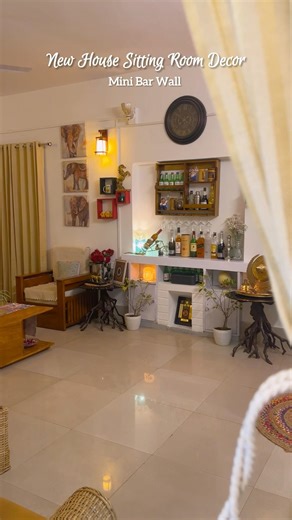 Bar Wall Setup || Sitting Room Decor || Mera Sarkari Ghar 🏡