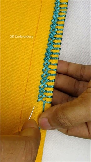 😍Stylish border lace hand embroidery tutorial! #embroidery #design #handembroidery ...