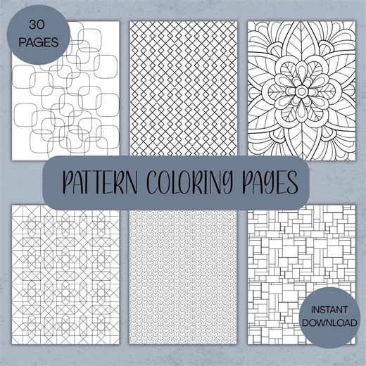 30 Pattern Coloring Pages for Adults & Kids, Stress Relief Geometric, Instant Download PDF - Etsy