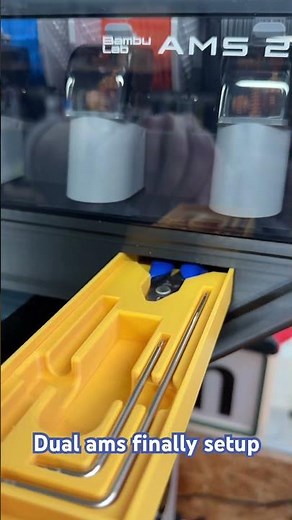 Finally got the Dual AMS 2 pros connected to the H2D #bambulab #ams #h2d #3dprinting