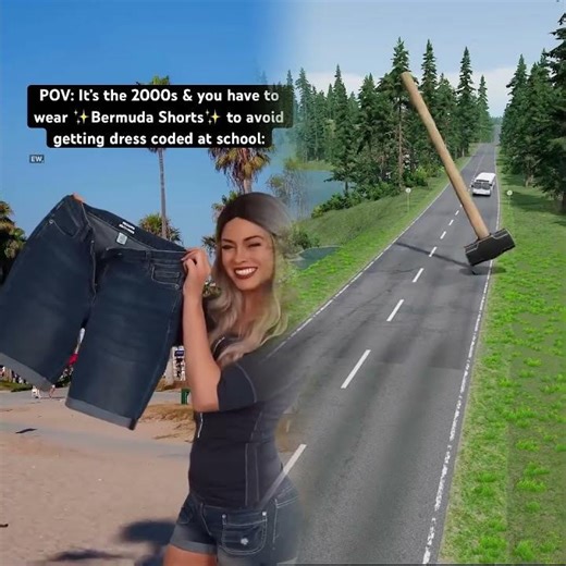 Wearing Bermuda Shorts in the #2000s to avoid getting dress coded at school #2000sfashion #nostalgia