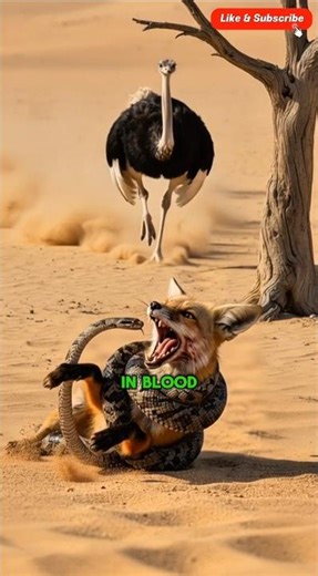 Life on the Line: Ostrich Battles Deadly Python! 🐍🦩#animalrescue #epicwildlife