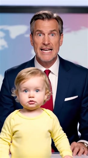 Adorable news live TV moment