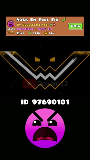 Nock Em Full Fix Insane Speedrun #geometrydash #gd #shorts