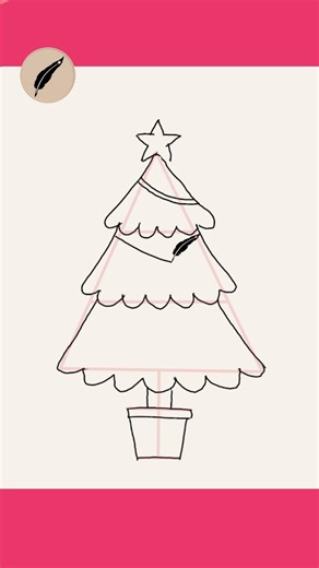 How to Draw a CHRISTMAS TREE with Easy Guide Lines! 🎄✨ Step by Step for Kids & Beginners #lidoartw
