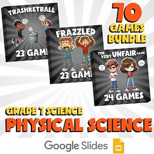 70 No Prep Science Games Bundle A - Physical Science - Grade 7 Review Activity