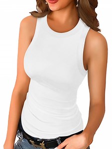 Anygrew Women's Summer Sleeveless Casual Camisole Shirt Slim Knit Ribbed Tank Tops