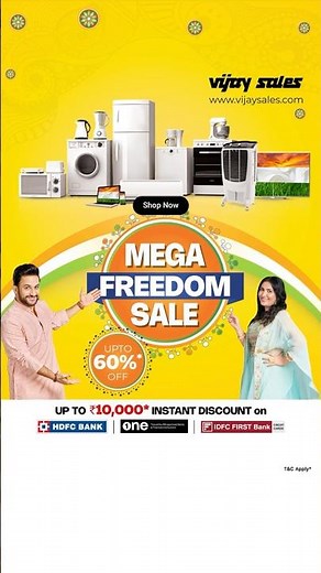 Mega Freedom Sale LIVE – Save up to 60% at Vijay Sales! Shop Your Favorites Today