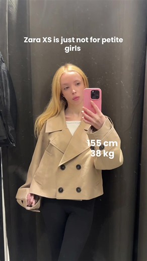 Zara autumn trench coat try-on for petite girls (155 cm)