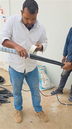 M.shoaib alam on Instagram: "AC ke copper pipe insulation work #alifwork #instagram #trending #shorts #reelvideos reels"