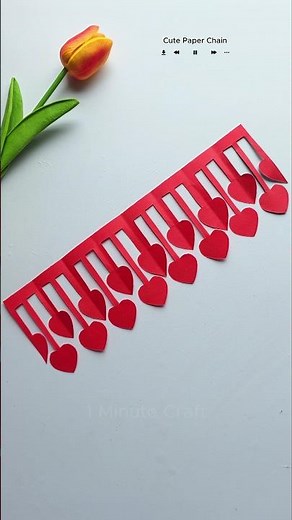 Cute Paper Chain Idea ❤️⛓️Easy Tutorial Video #diy #crafting #lifestyle