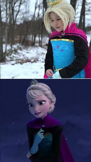 💕 ❄️ "Let it Go" Cartoon vs. Real Life by 6-Year-Old Jubilee - Part 2