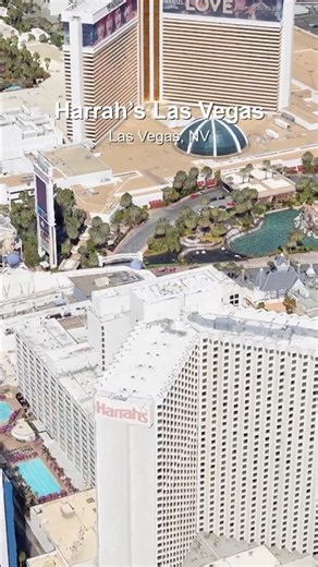 🎭 Flying Over Harrah's Las Vegas | Las Vegas From Above #Shorts