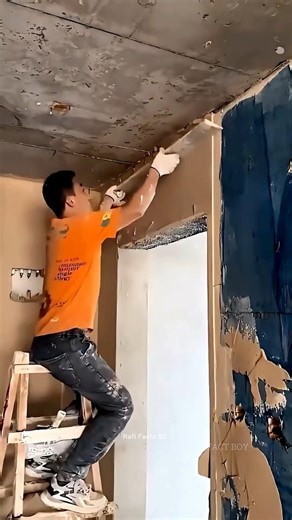 Chinese Mason Plaster Trick That Saves Money and Materials 😨 #shorts #facts #viral