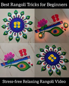 Best Rangoli Tricks For Beginners 🤩🥳🤩 #rangoli #rangolidesigns #indianrangoliart #satisfyingvideo #satisfying #relaxingvideo #relaxing #Diwali #diy #art #painting #draw #drawing | Indian Rangoli Art