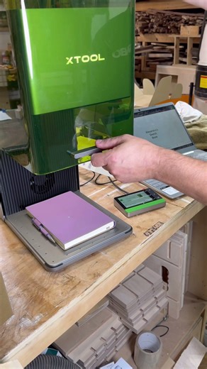 Engraving a leather sketchbook and pen with the xTool F1 Ultra #workshop #laserengraving #tools