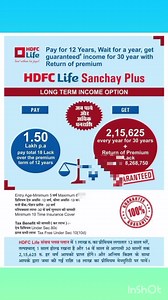 HDFC Life Sanchay Plus, Guaranteed income plan + Life Cover, Call for Policy @ 9458910406 #lifeinsurance #lifecover #policy | Chandra Negi | Facebook