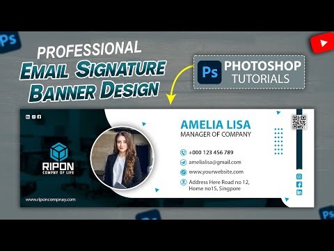How to Create Professional Email Signature Banner Design in Photoshop Tutorial