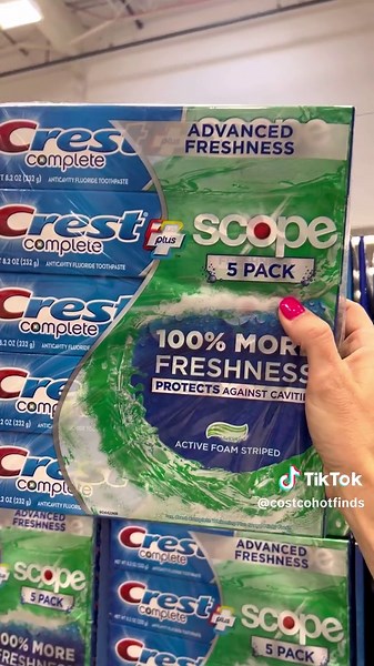🛒 Get @Crest Complete Toothpaste at @Costco Wholesale in a 5-pack with big 8.2 oz tubes! Kills 99.9% of bad breath germs, leaving you feeling fresh. Grab yours in warehouses or online now! #CrestPartner #CrestHasYouCovered