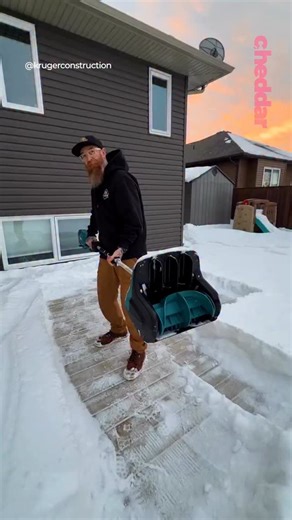 Okay I am not going back to shoveling snow the same way again😭❄️ Watch this powerful Makita cordless snow shovel make quick work of clearing a snow-covered driveway. Credit @krugerconstruction #snow #snowstorm #shovelingsnow | cheddar news