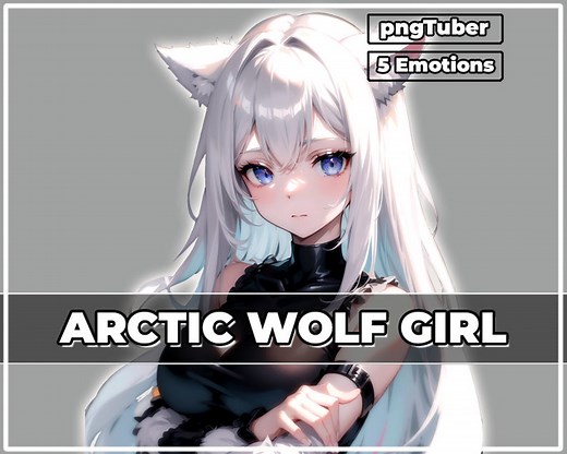 Arctic Wolf Girl Pngtuber: 2D Vtuber Model With 5 Expressions - Etsy