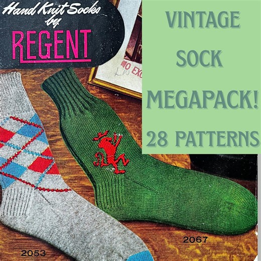 Funny Sock Knitting Pattern Bundle: Fun Argyle, Nature Lover, Animal Designs, (PDF Download) - Etsy