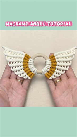 Macrame Angel Wings #shorts #wings #macrame #angel #tutorial #handmade #diyornaments #christmas