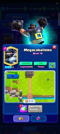Usamos 6 Fragmentos de evolución 🧬 al megacaballero 😈🫠🦸‍♂️ #celular #clashroyale #megacaballero