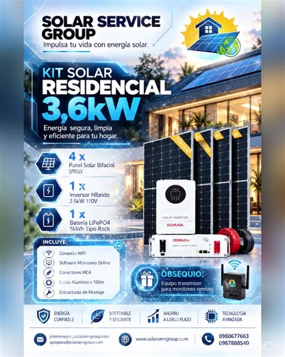 Kit Solar Residencial ☀️🔋📲 Impleméntalo hoy y maneja tu energía desde tu teléfono. www.solarservgroup.com #apagones #kitsolar #panelsolar #energiasolar #inversorsolar