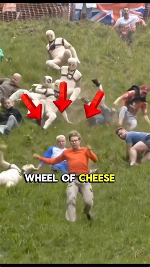 The Most Dangerous Race… for a Wheel of Cheese 🧀😳 #shorts #sound