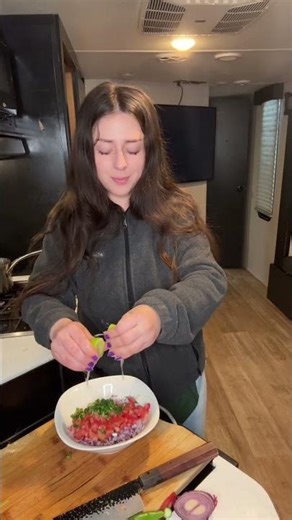 He told me he was craving some pico de gallo. So Pork chops are perfect #calphalon