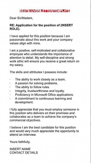 The PERFECT COVER LETTER Example for 2025! GET HIRED FAST! #coverletter #hiringmanager