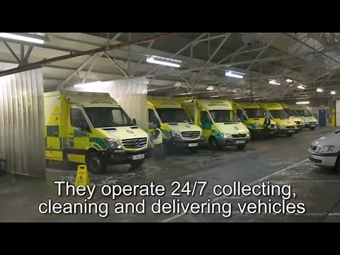 How do you clean and equip 300 ambulances in a day?