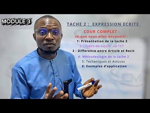 Tache 2 EXPRESSION ECRITE VOICI LE COURS COMPLET