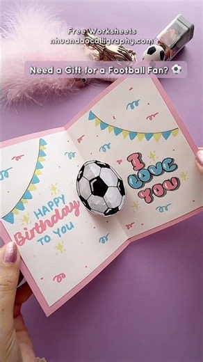 DIY Pop-Up Soccer Birthday Card ⚽🎂 | Perfect Gift for Football Fans #gift #nhuandaocalligraphy