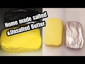 Home made salted (spreading) & unsalted Butter Recipe / How to make bread spreading butter at home?